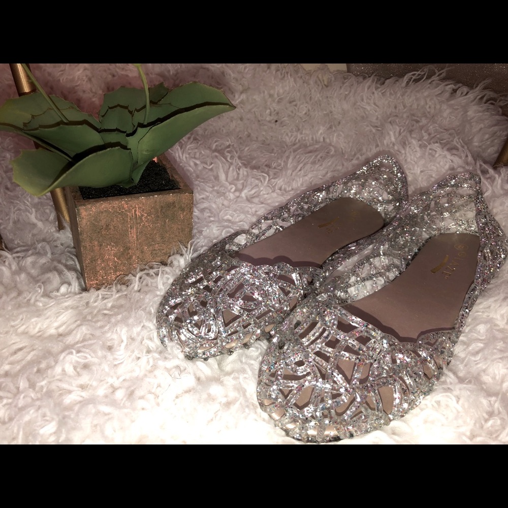 Silver Jelly Sandals for Women